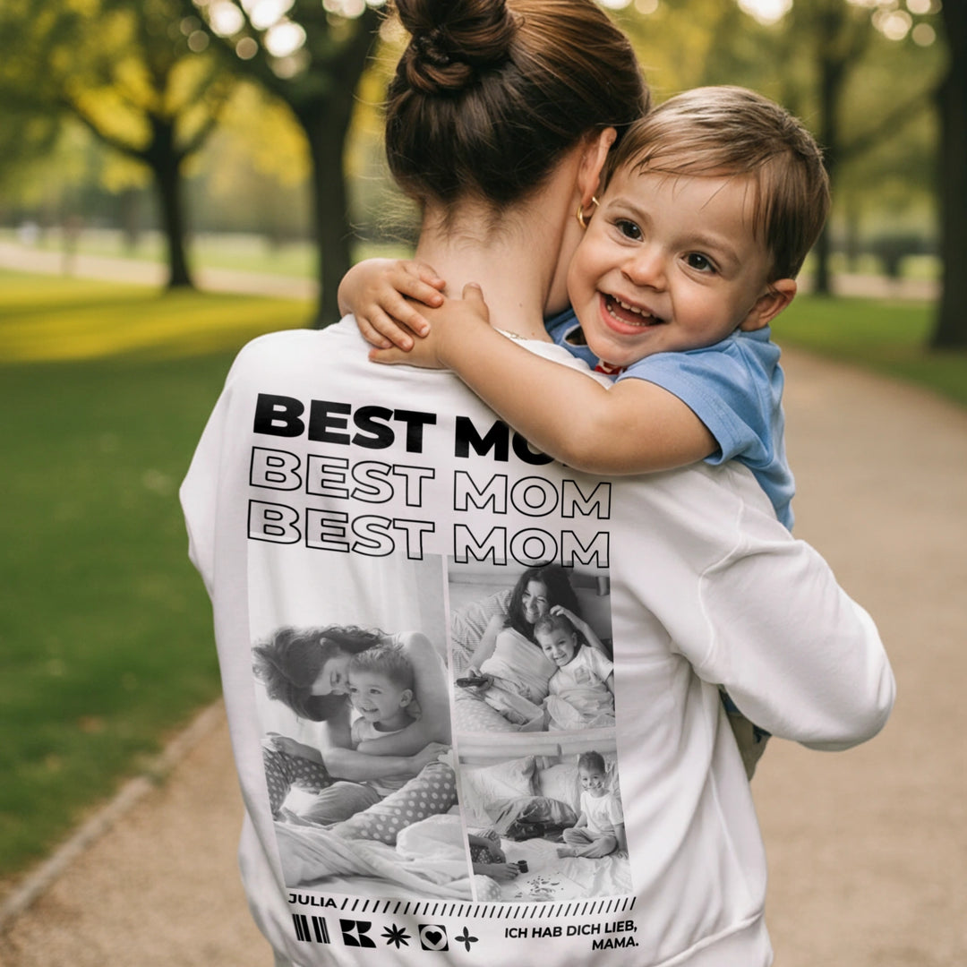 Personalisierter Sweater "Mama" mit Fotos