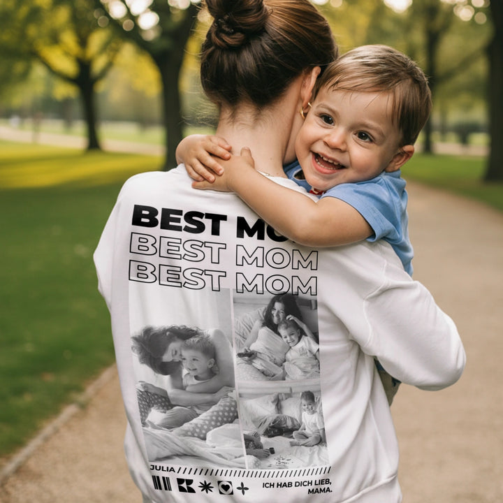 Personalisierter Sweater "Mama" mit Fotos