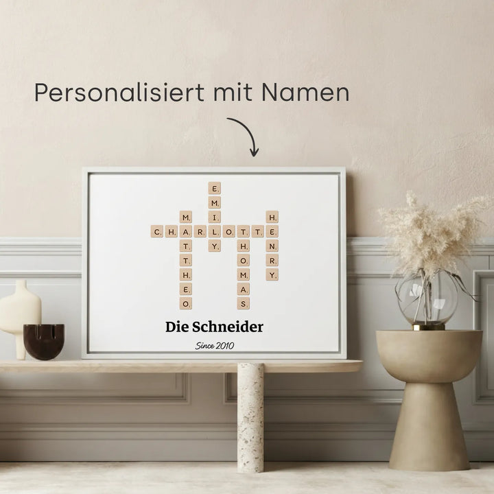 Personalisierte Leinwand "Scrabble"