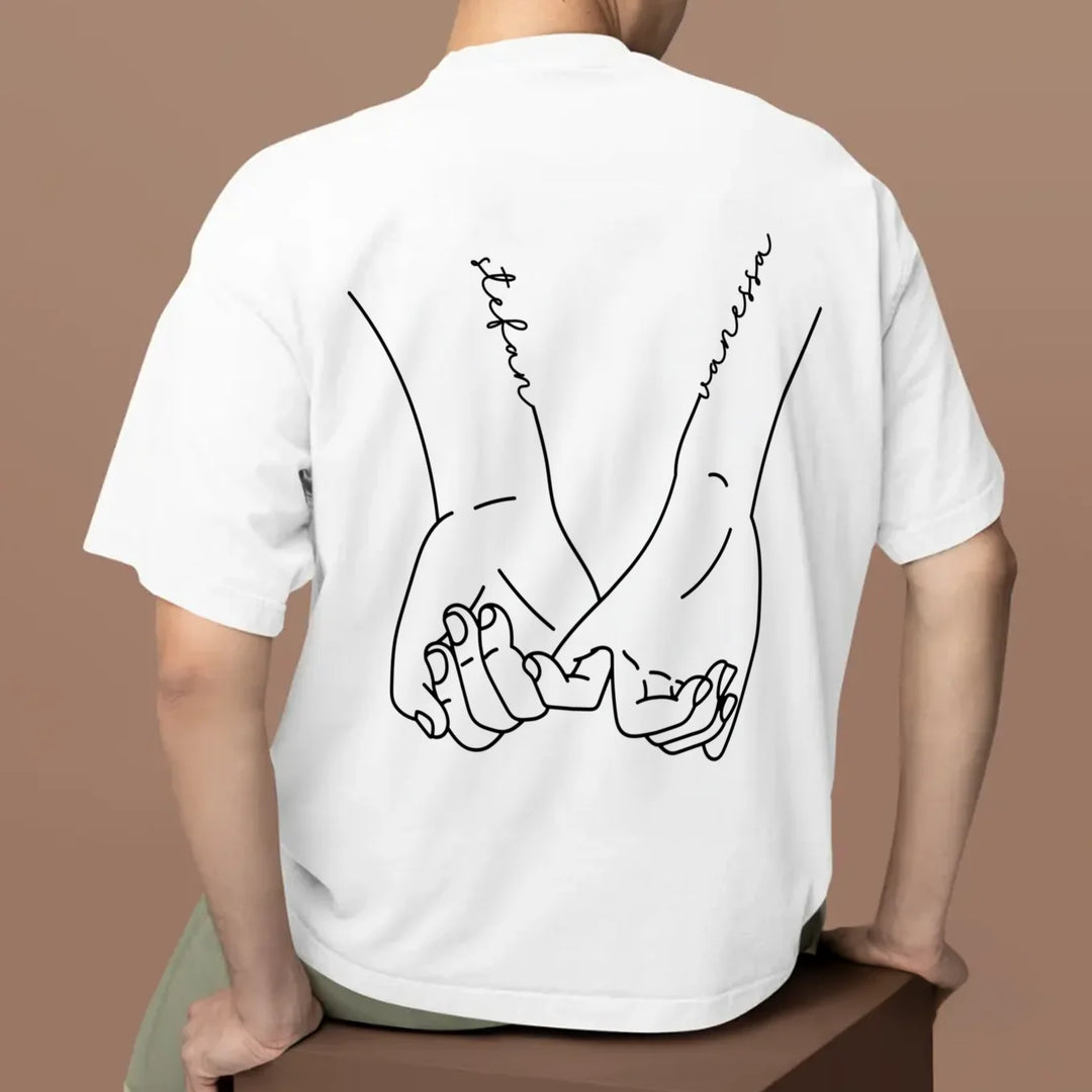 Personalisierte Partnerlook Oversized T-Shirts "Hände"