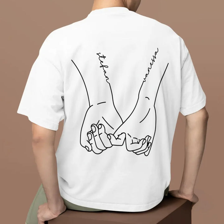 Personalisierte Partnerlook Oversized T-Shirts "Hände"
