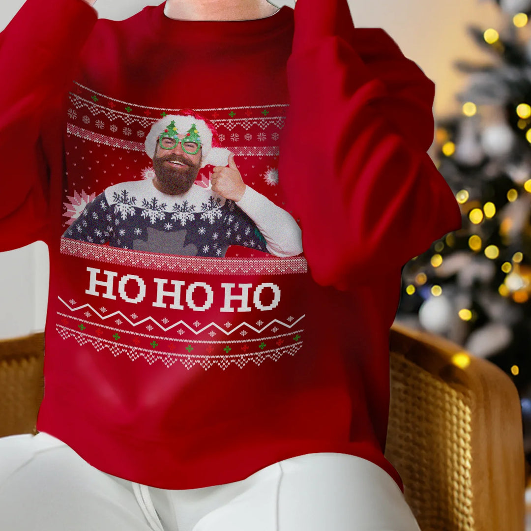 Personalisierter Christmas Sweater "Ho Ho Ho"