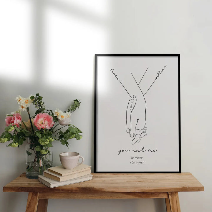Personalisiertes Poster "Hand in Hand"