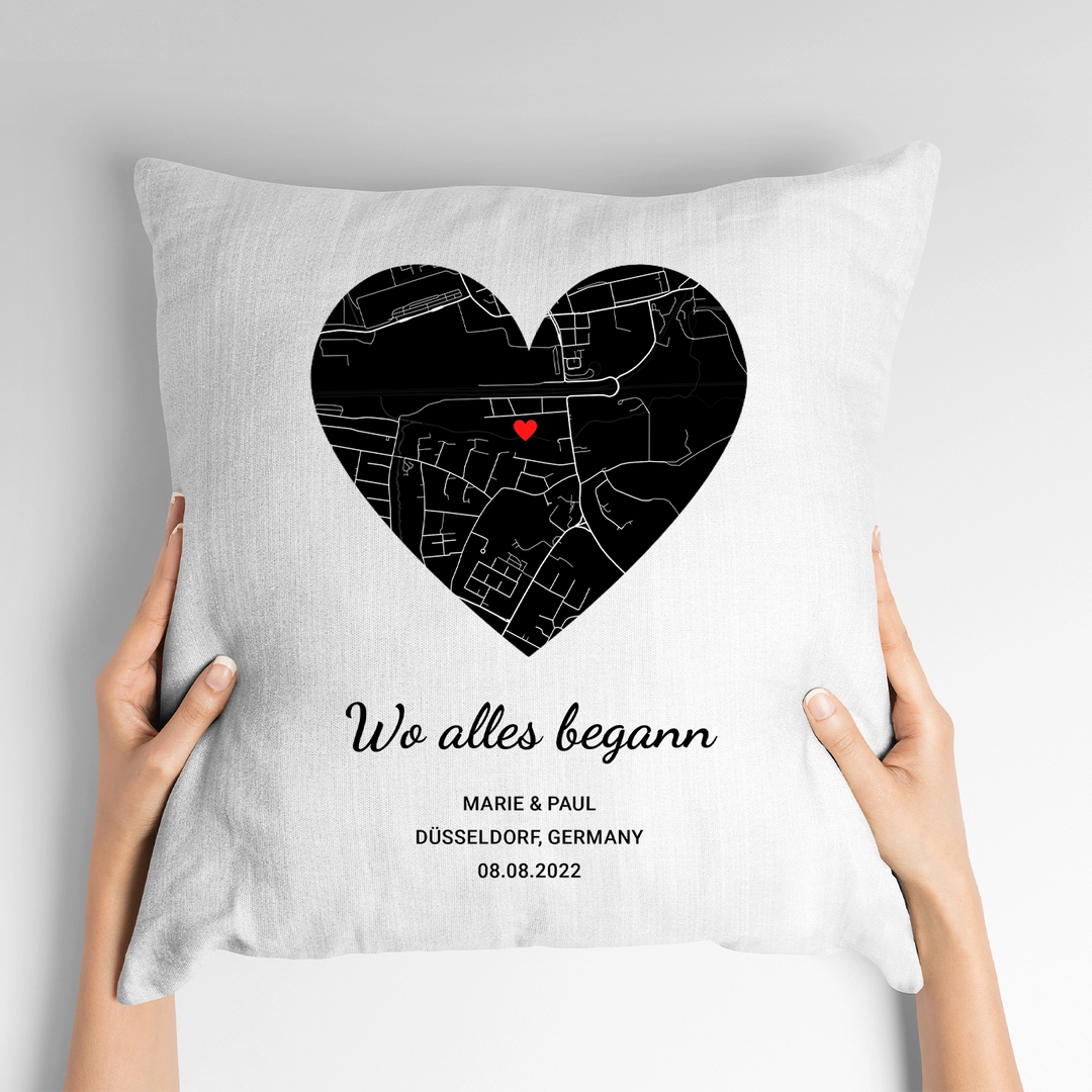 Personalized pillow ''Heart Map''