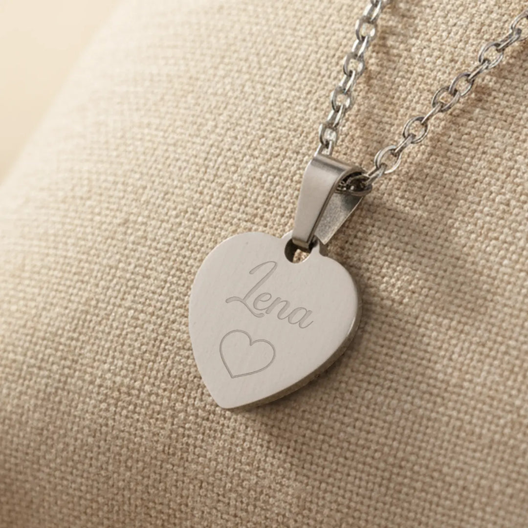 Personalisierte Herzkette mit Gravur “Besties”