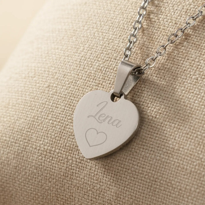 Personalisierte Herzkette mit Gravur “Besties”