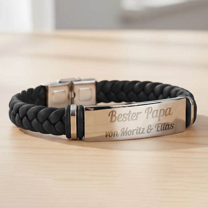 Personalisiertes Lederarmband "Papa"