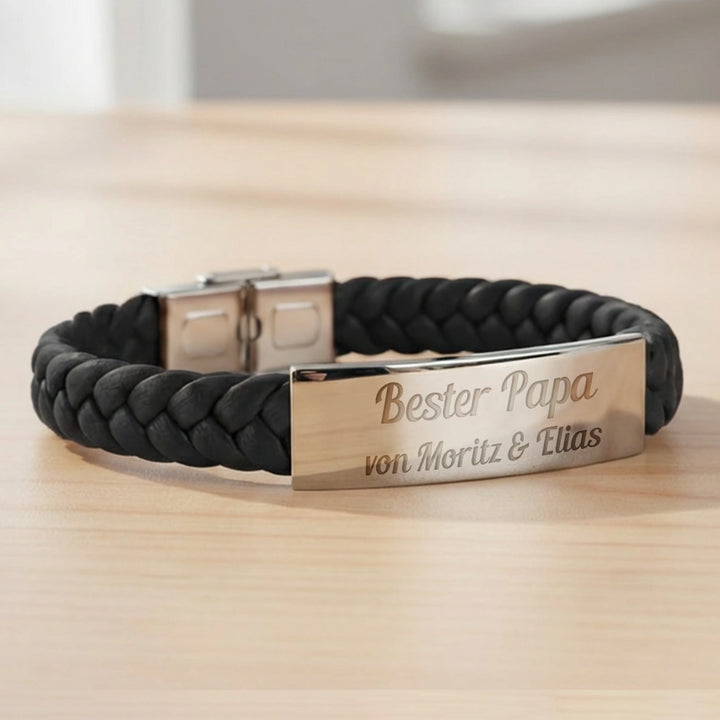 Personalisiertes Lederarmband "Papa"