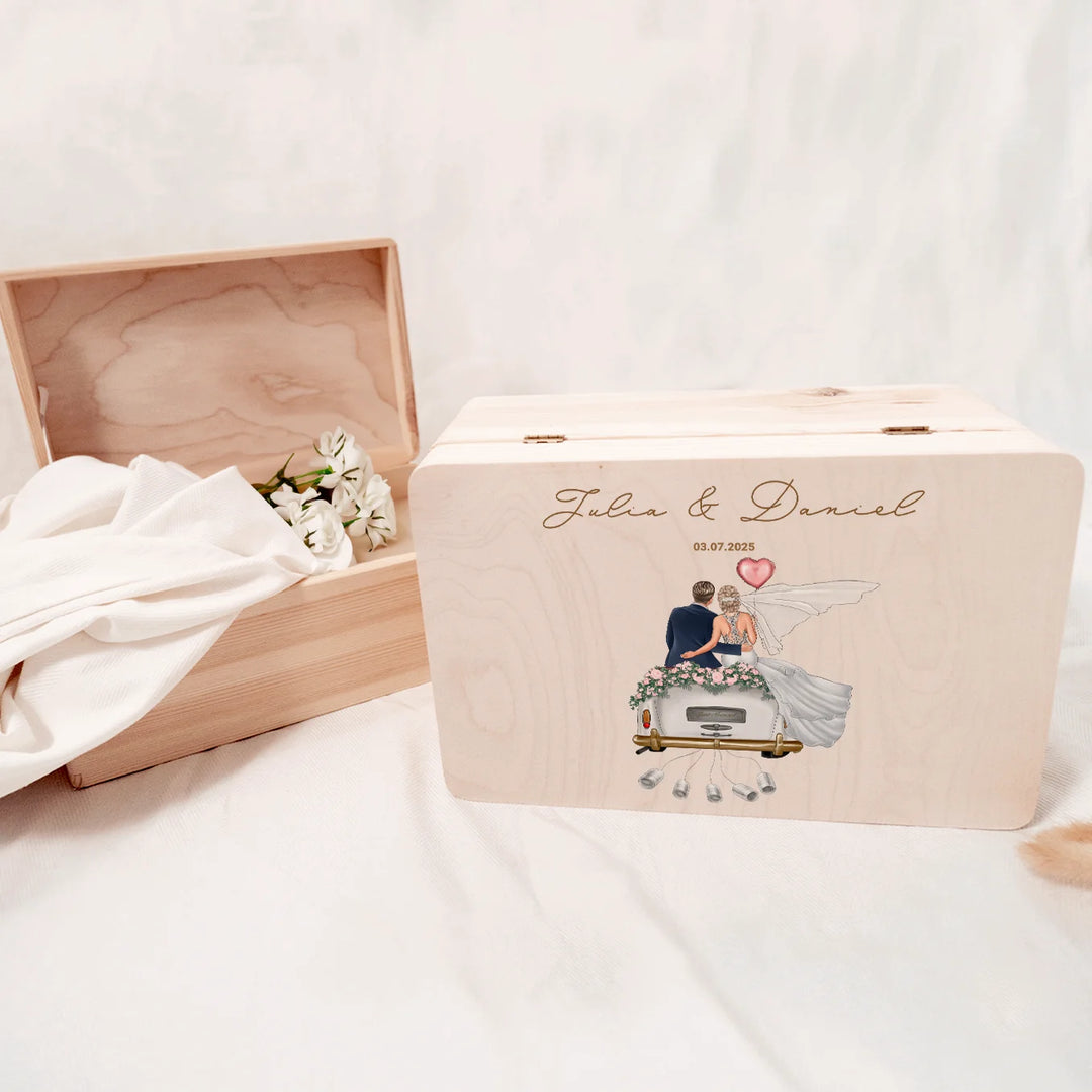 Personalisierte Erinnerungskiste "Just Married"