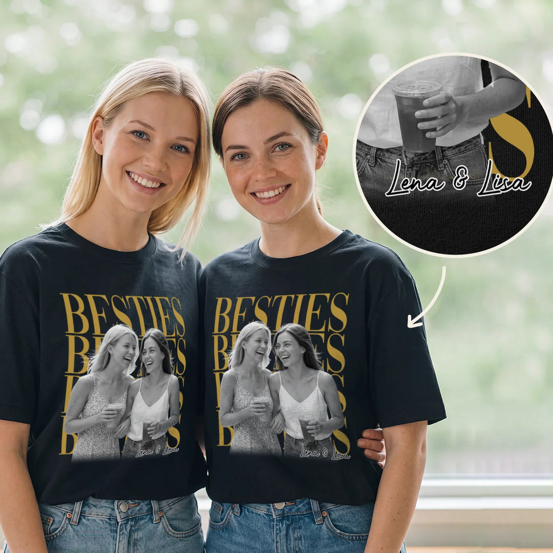 Personalisiertes T-Shirt "Besties Retro"