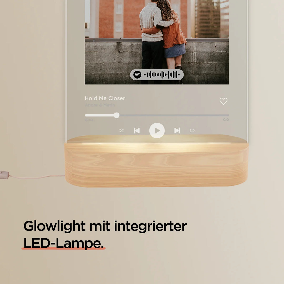 Personalisiertes Acryl-Licht "Lieblingslied" | Nachtlicht, Dekolicht, Glowlight