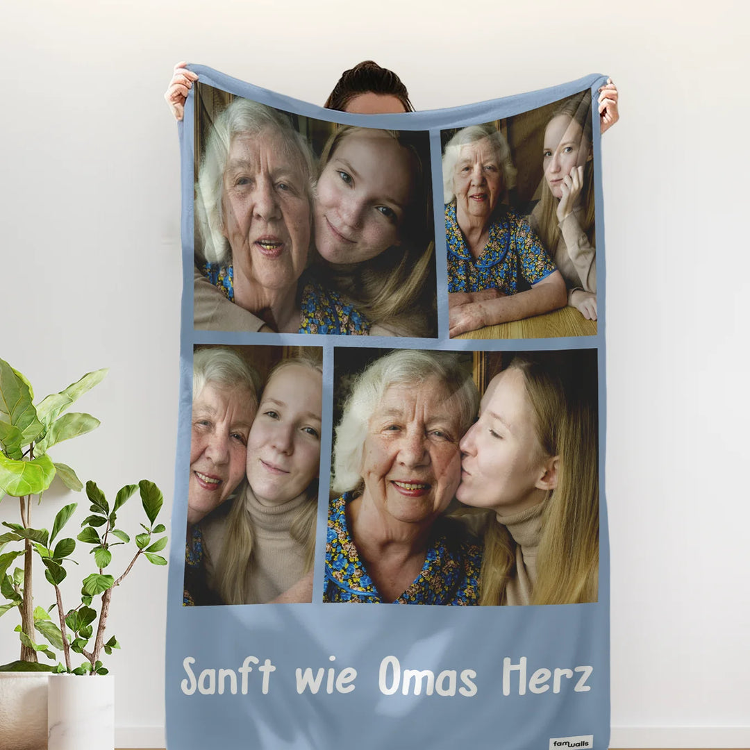 Personalisierte Decke "Foto Oma"