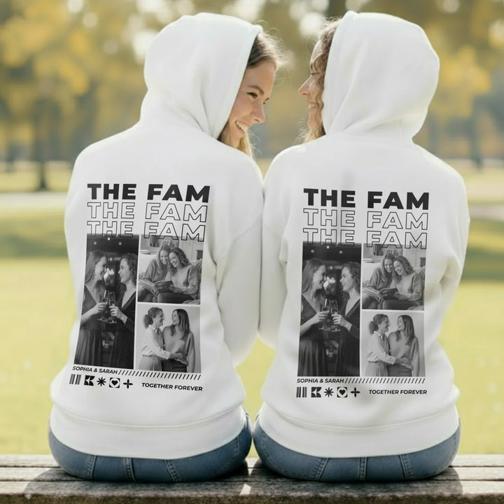 Personalisierter Hoodie mit Fotos "Familie"