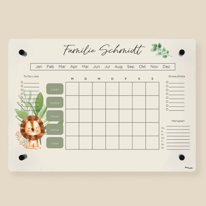 Personalisierter Wochenplaner Acryl "Familie"