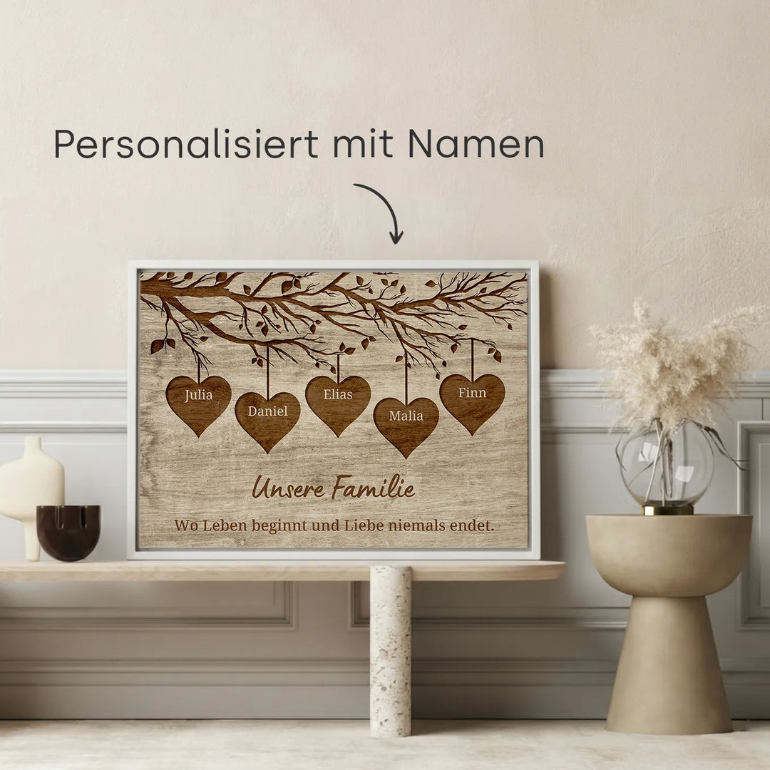 Personalisierte Leinwand "Unsere Familie"
