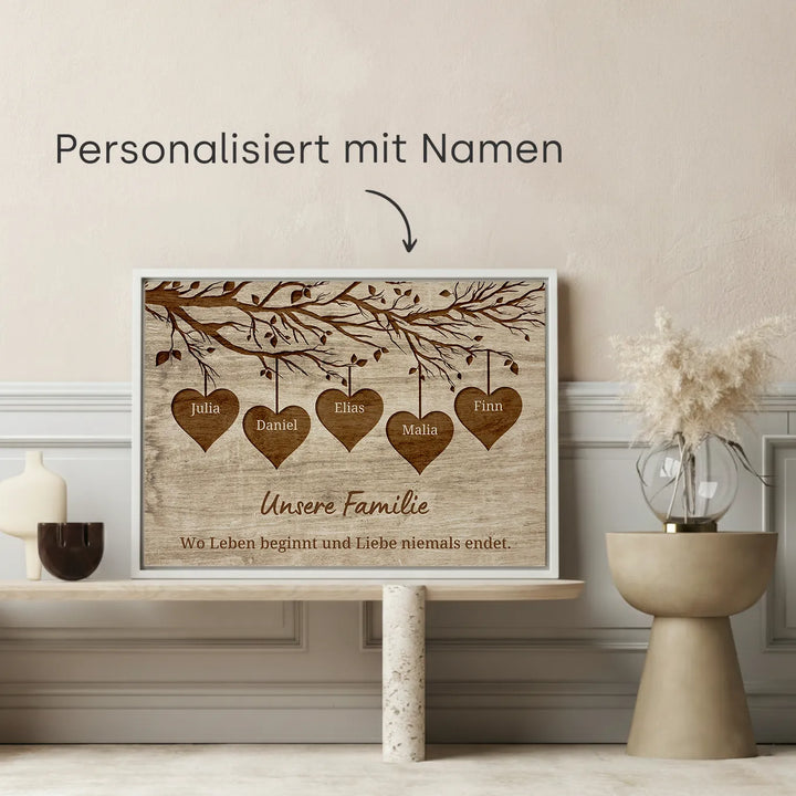 Personalisierte Leinwand "Unsere Familie"