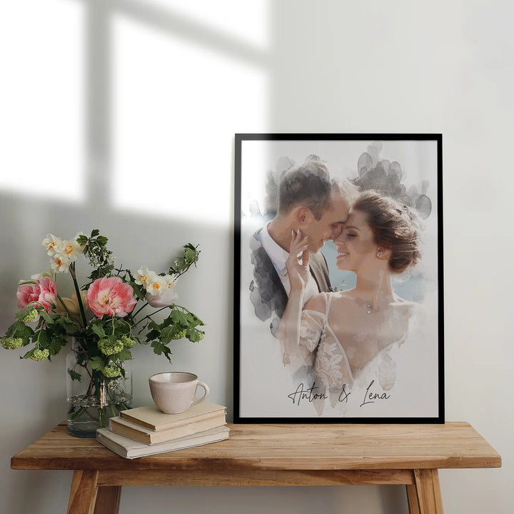 Personalisiertes Poster Aquarell "Euer Foto”