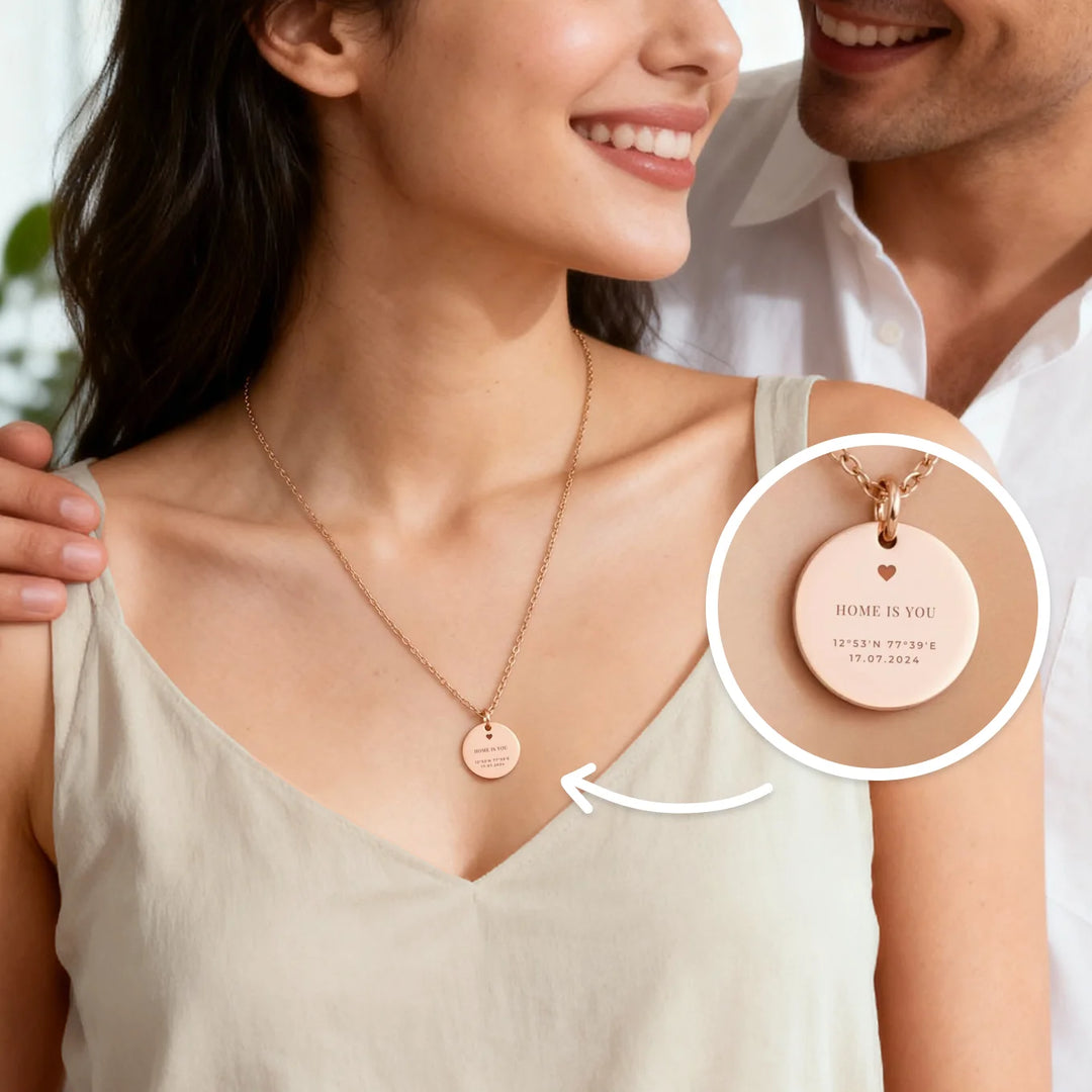 Personalisierte Halskette "Koordinaten"