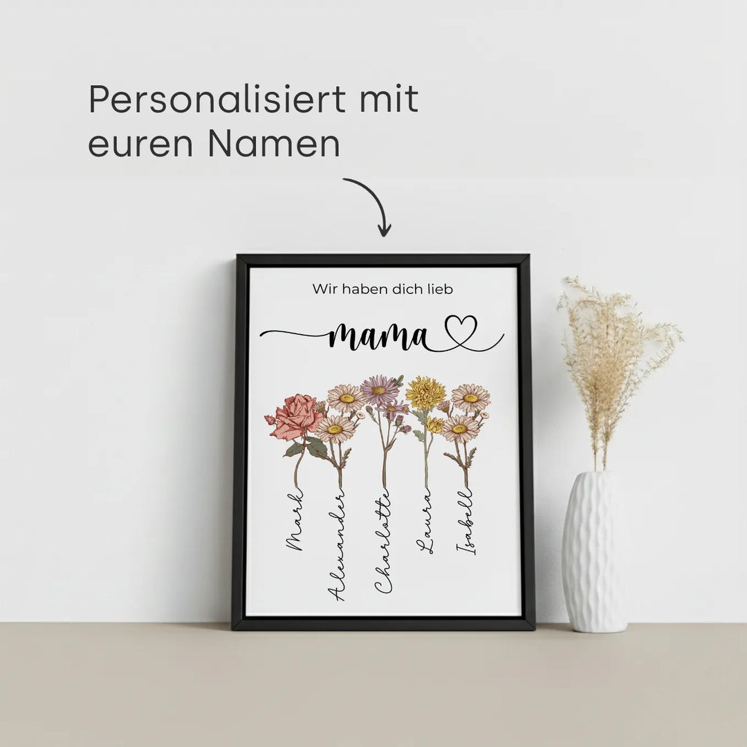 Personalisierte Leinwand "Für dich Mama"