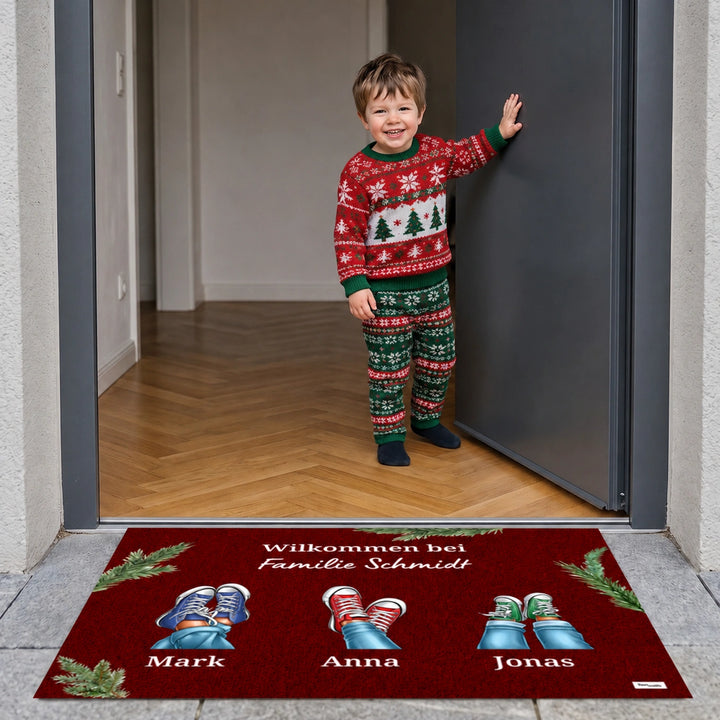 Personalisierte Fußmatte ''Eure Sneaker'' - Weihnachten