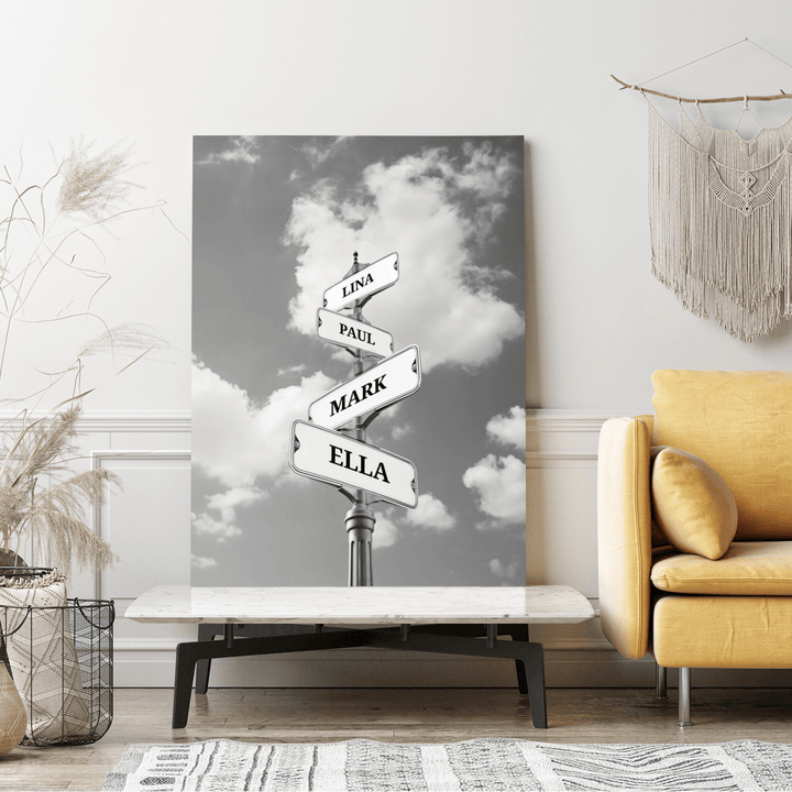 Canvas "Vintage Street Sign for Families"