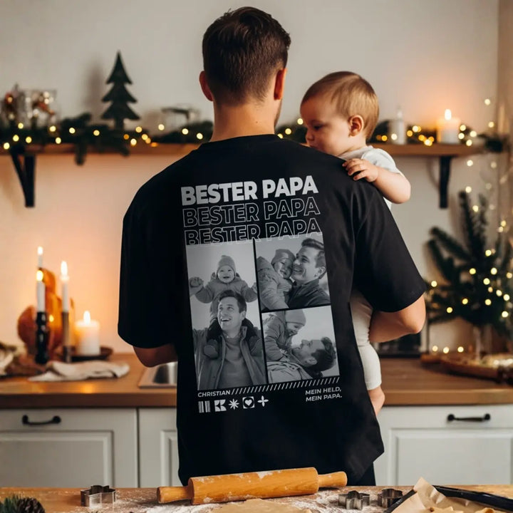 Personalisiertes T-Shirt mit Fotos "Papa"