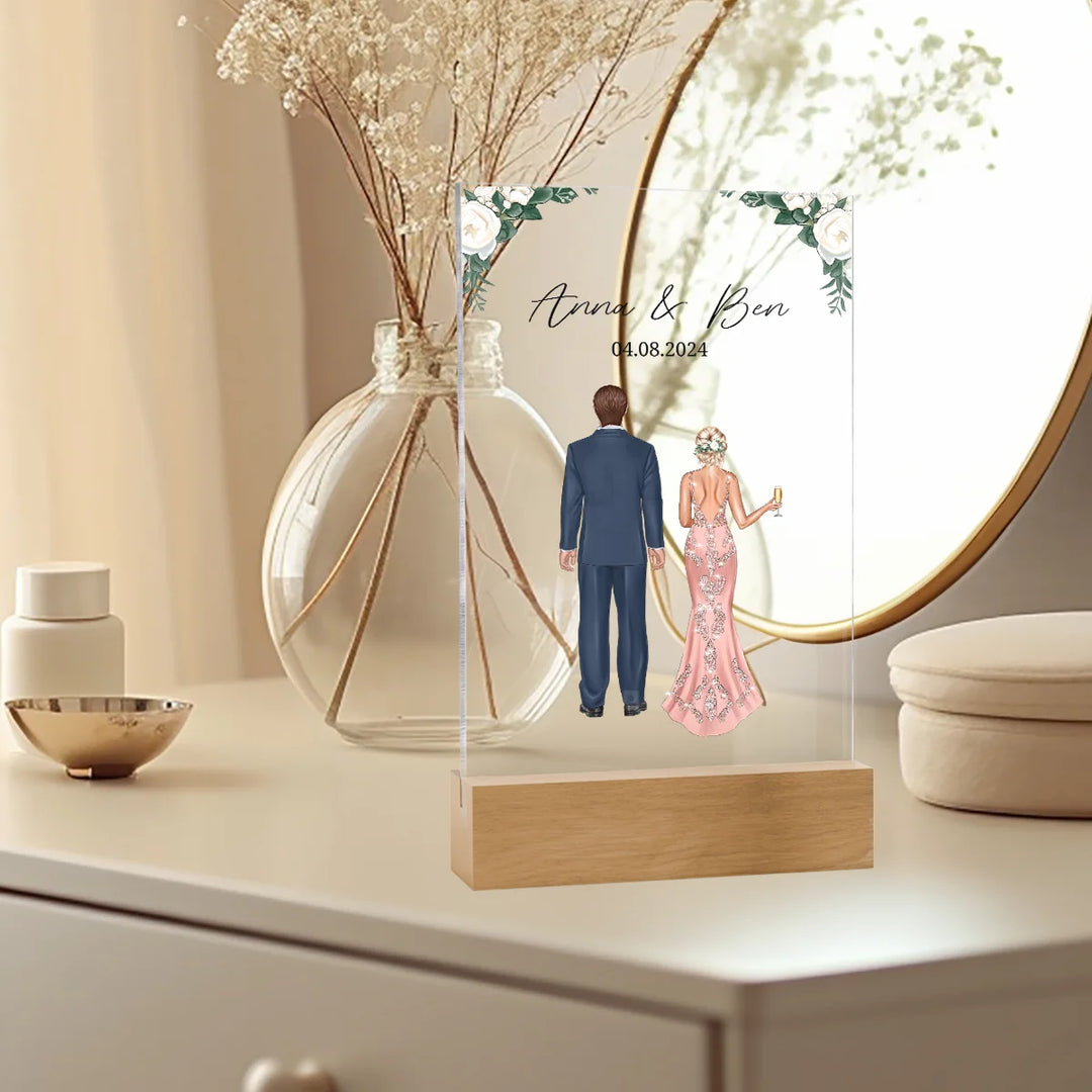 Personalized acrylic glass "wedding couple"
