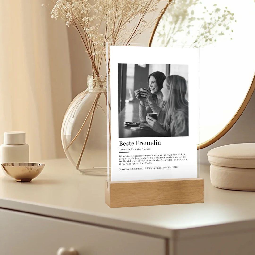 Personalisiertes Acryl-Glas "Beste Freundin Definition"-1