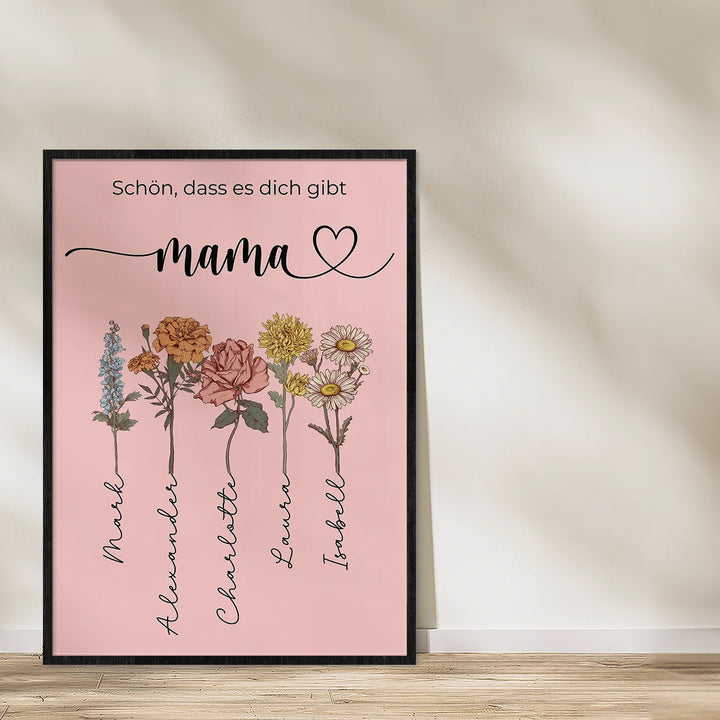 Personalisiertes Poster "Blumen für Mama"