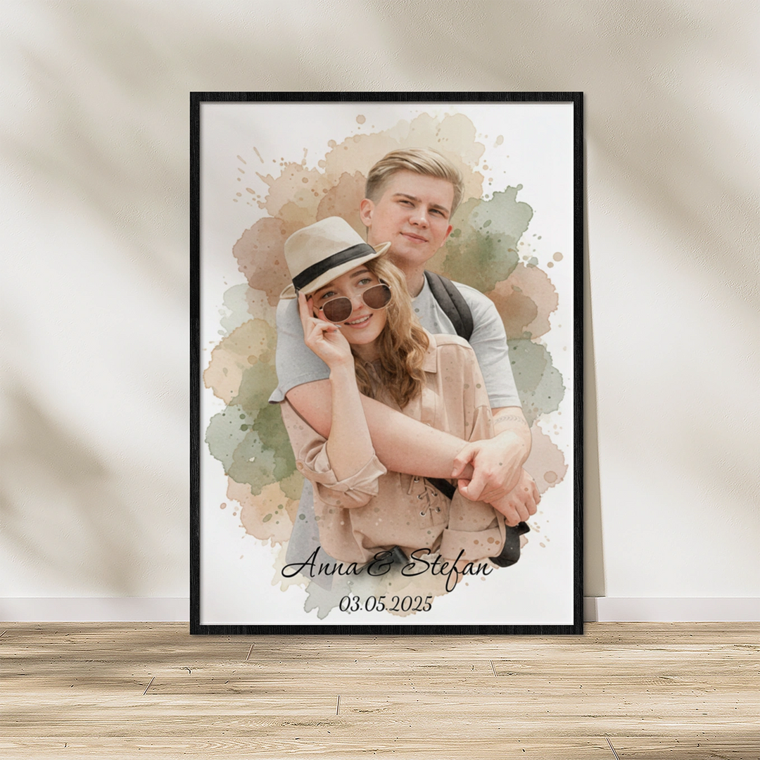 Personalisiertes Poster Aquarell "Euer Foto”