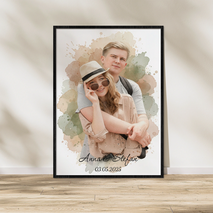 Personalisiertes Poster Aquarell "Euer Foto”
