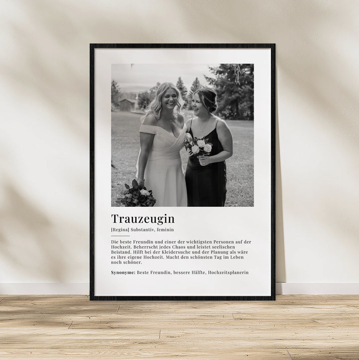 Fotoposter "Trauzeugin Definition"-1