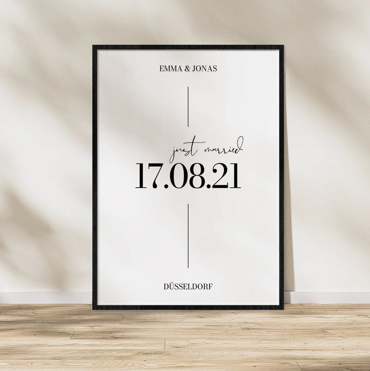 Hochzeitsposter "Just Married" - famwalls