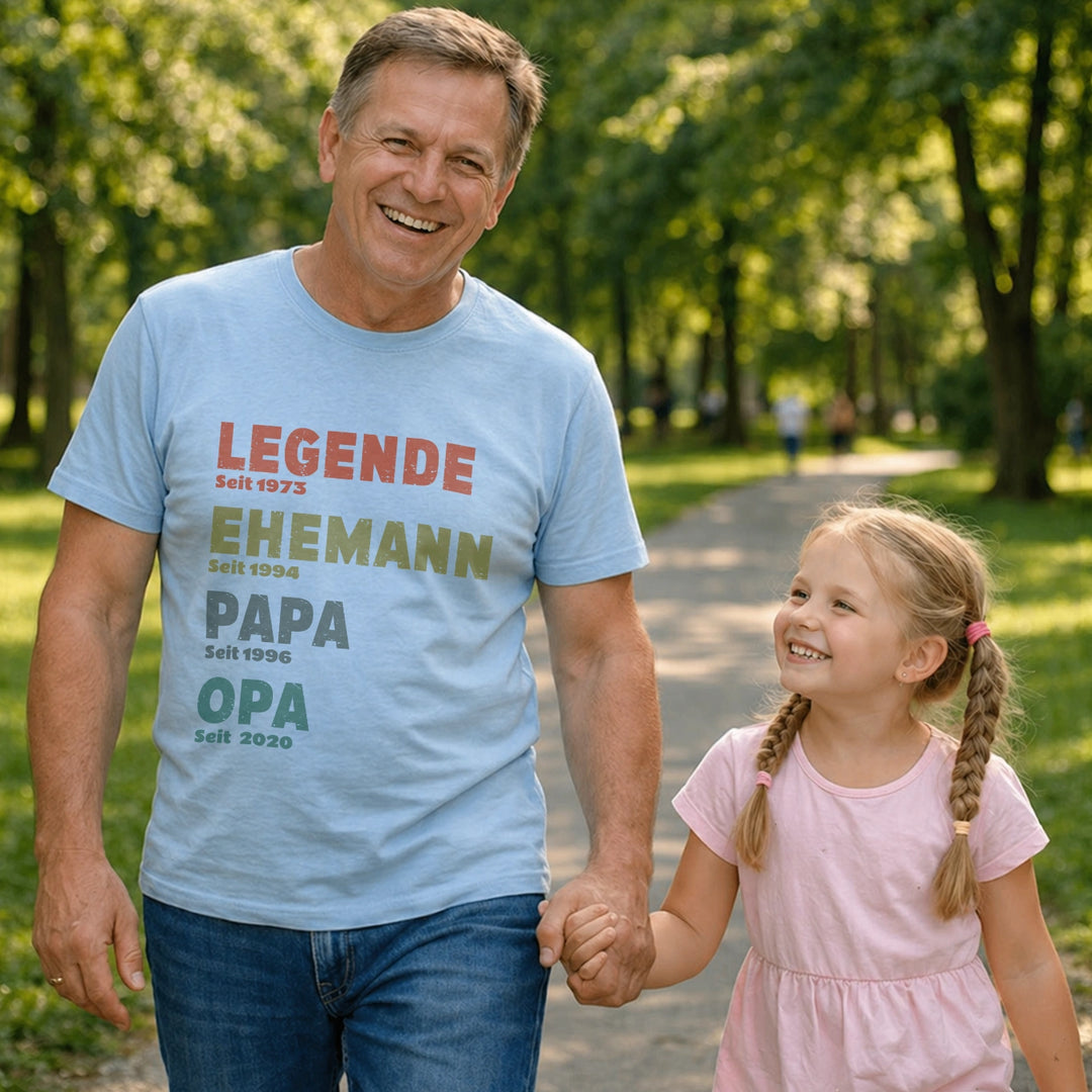 Personalisiertes T-Shirt “Legende, Ehemann, Papa”