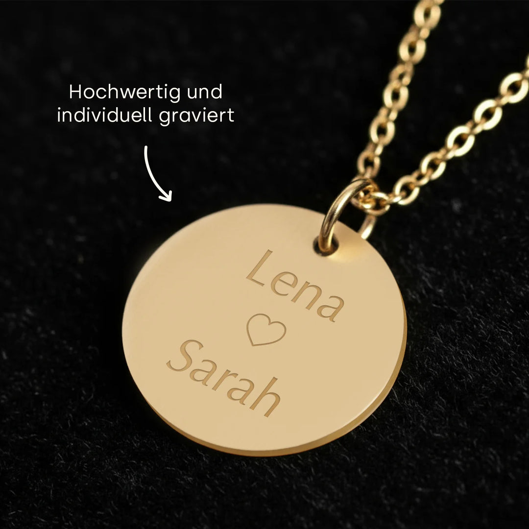 Personalisierte Kette mit Gravur "Besties"