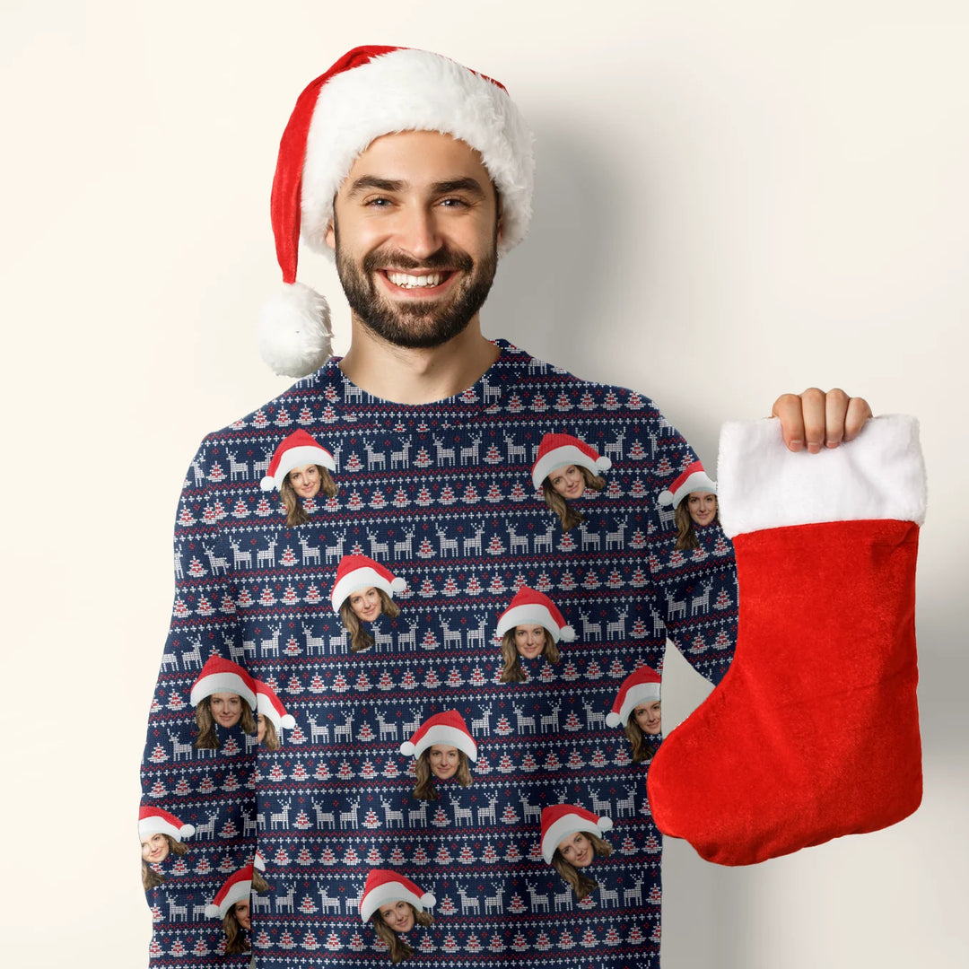 Personalisierter Ugly Christmas Sweater "Rentier"