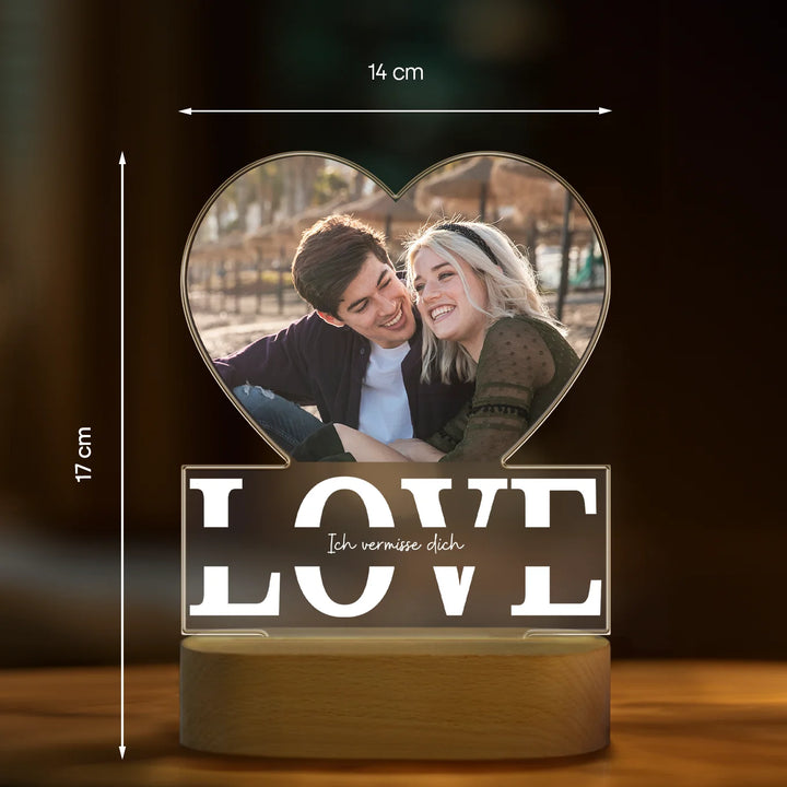 Personalisiertes Acryl-Licht "Liebe" | Nachtlicht, Dekolicht, Glowlight