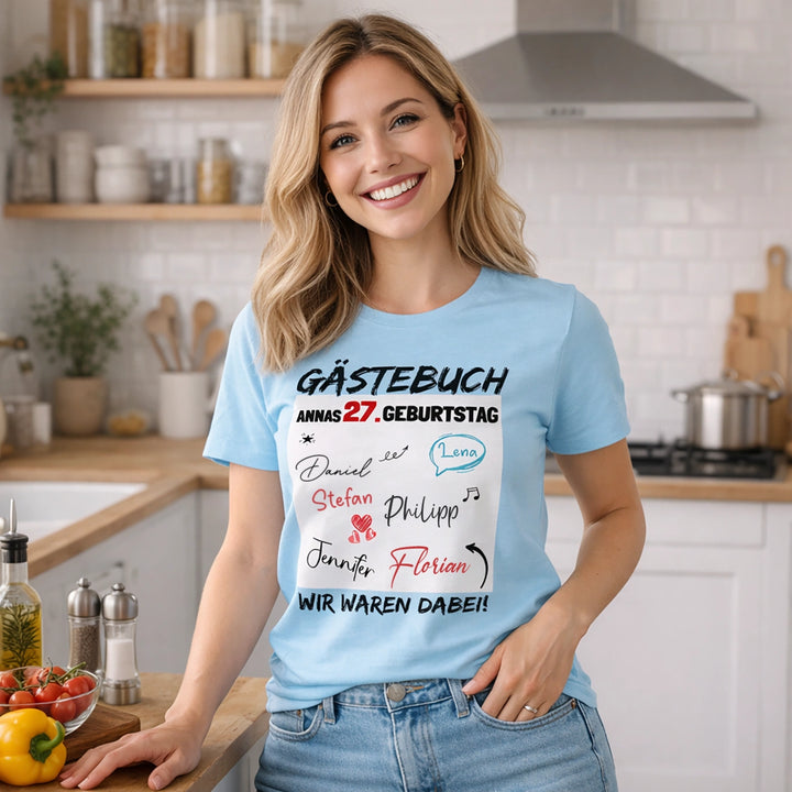Personalisiertes T-Shirt “Gästebuch Geburtstag”