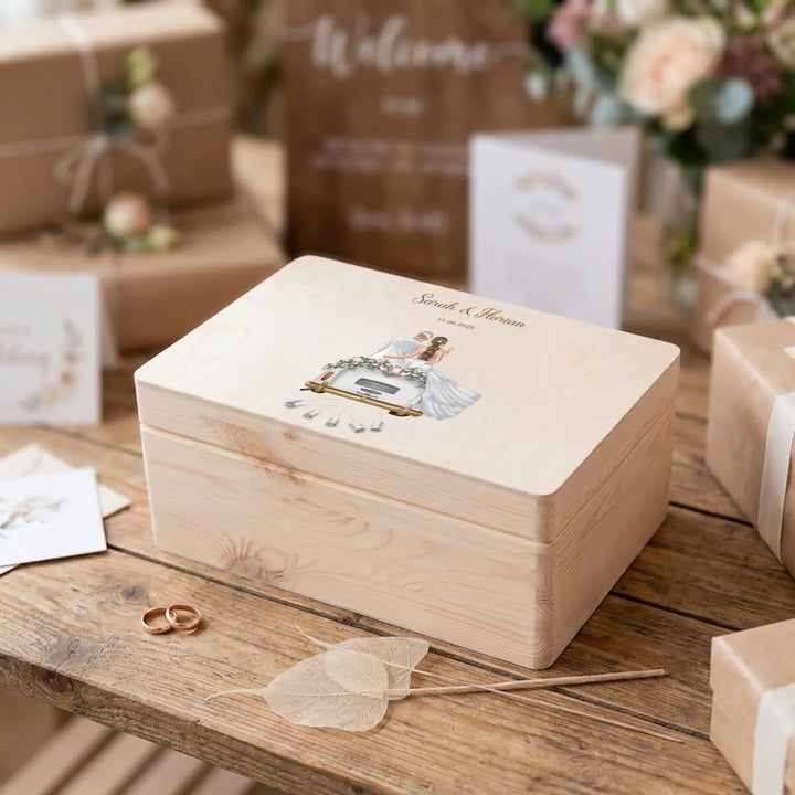 Personalisierte Erinnerungskiste "Just Married"