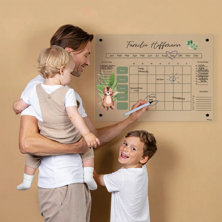 Personalisierter Wochenplaner Acryl "Familie"
