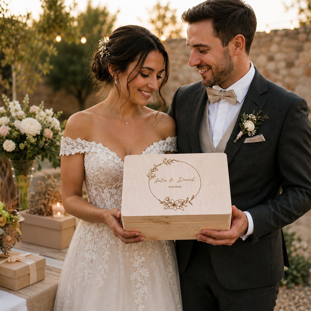 Personalisierte Erinnerungskiste "Hochzeit"