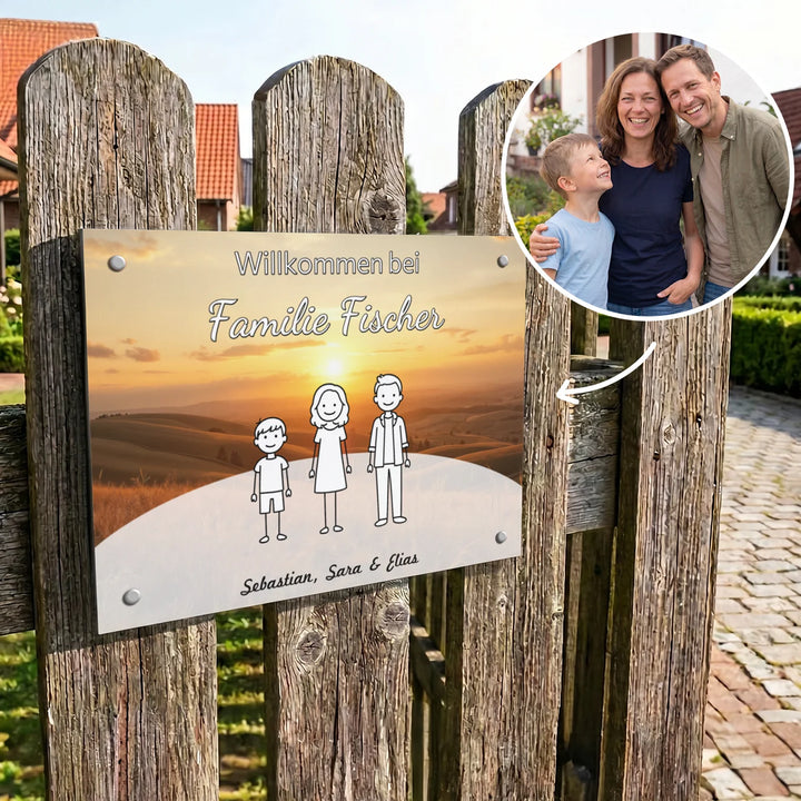Personalisiertes Türschild "Familie"