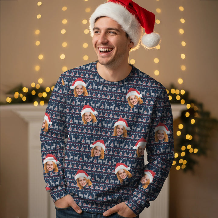 Personalisierter Ugly Christmas Sweater "Rentier"