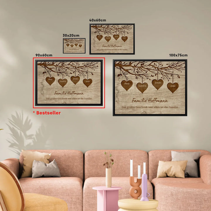 Personalisierte Leinwand "Unsere Familie"