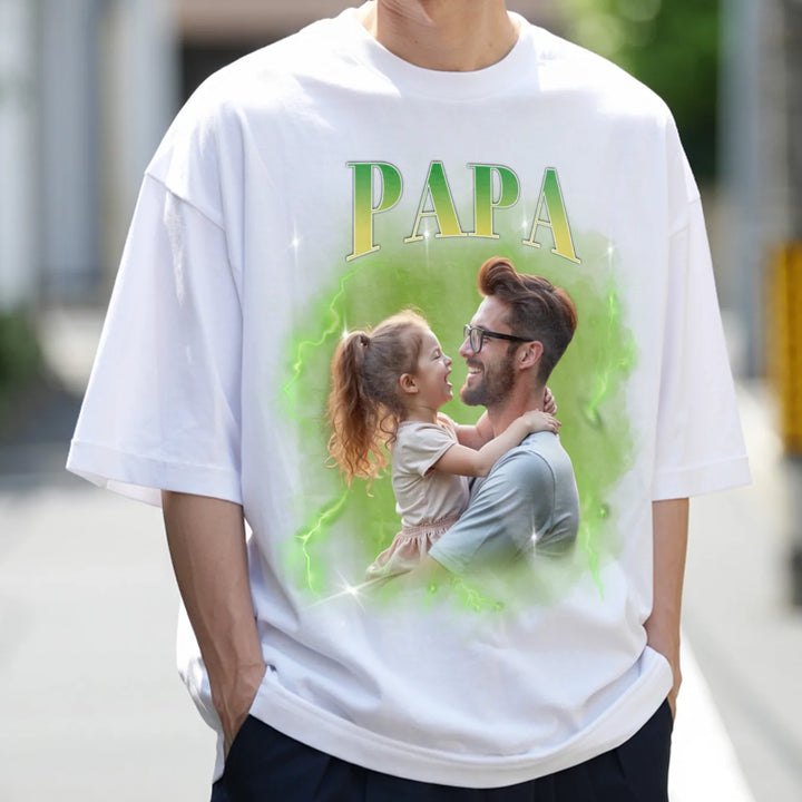 Personalisiertes T-Shirt Vintage Bootleg "DAD"