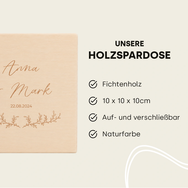 Personalisierte Spardose "Brautpaar"