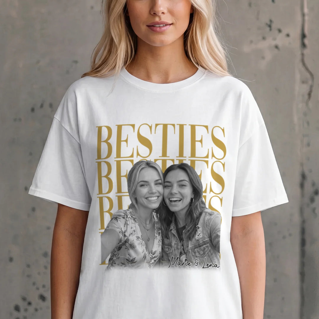 Personalisiertes T-Shirt "Besties Retro"