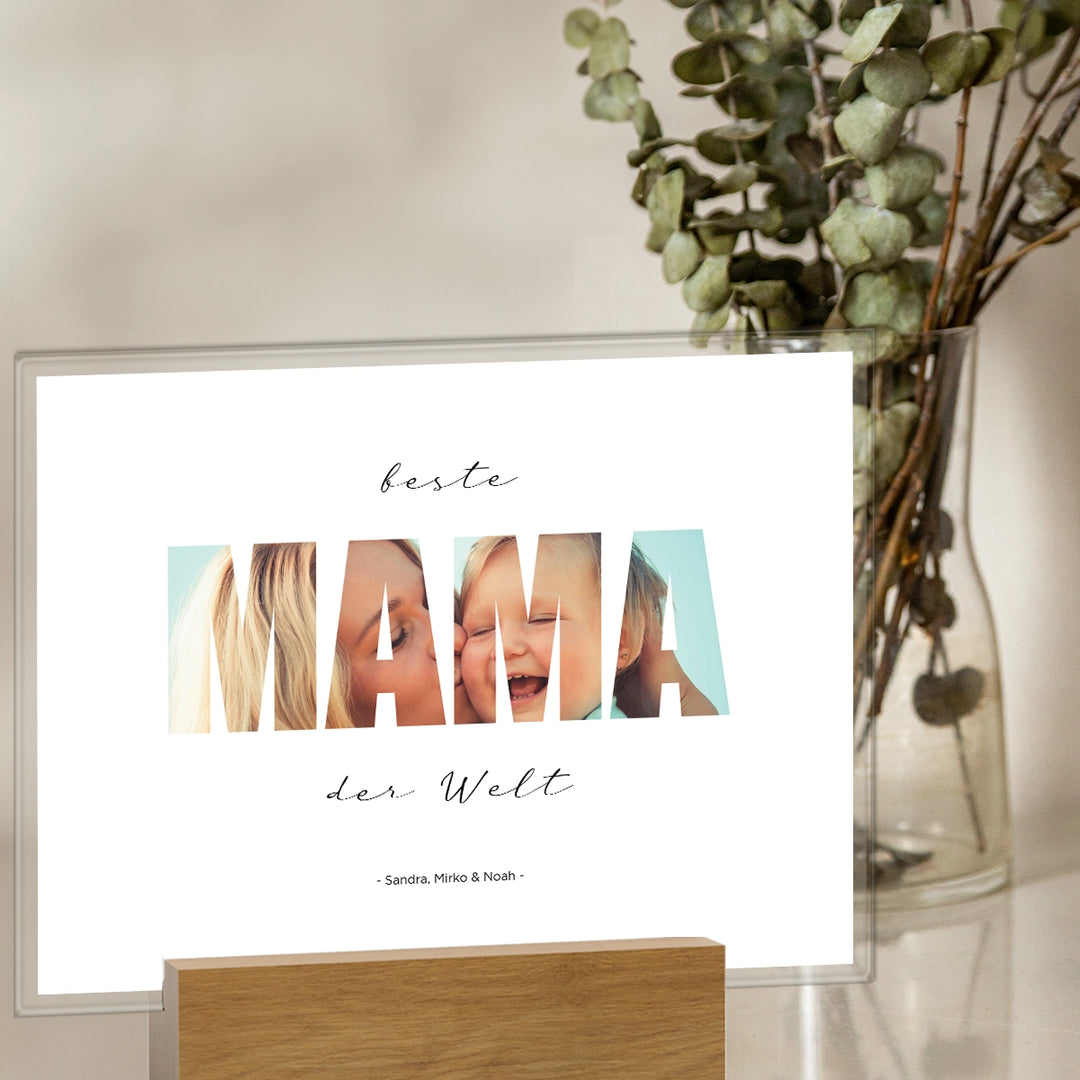 Acrylic glass "Mama Word" with photo