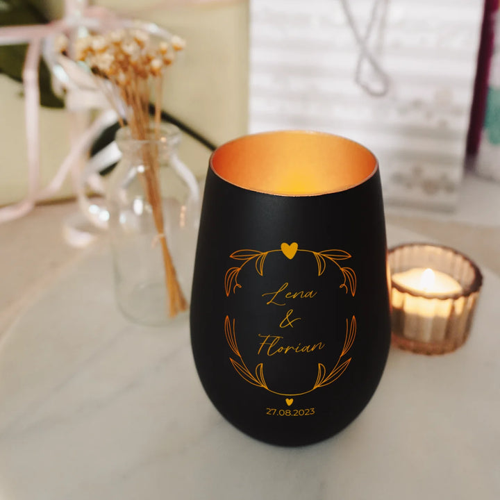 Personalisiertes Windlicht "Namen & Datum"