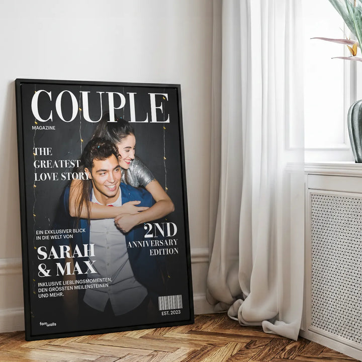 Personalisierte Leinwand "Couple Magazine"
